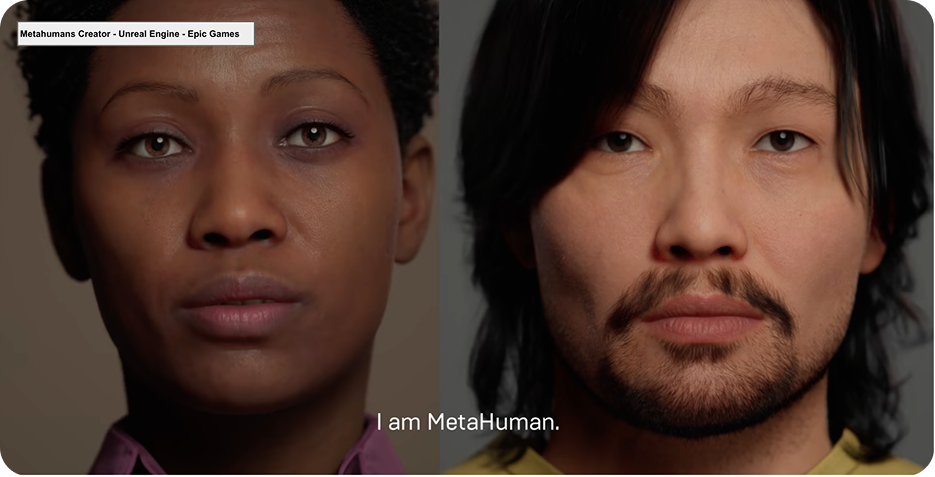 Comparativa entre un rostro humano real y un avatar generado con IA