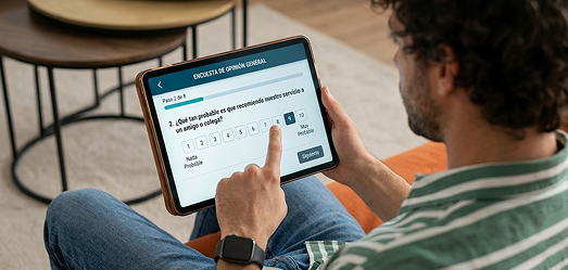 Estudios cuantitativos: encuesta en tablet